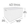 Caixa Organizadora com Tampa Rattan 40 Litros Branca Arqplast - 2