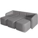 Ver imagem 3 de Sofá Cama para Sala de Estar 3 Lugares 276cm Montserrat K01 Bouclê Cinza - Lyam Decor
