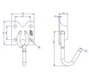 Ver imagem 3 de Kit 2 Gancho Rede Parafusar Bicromatizado Unidade - Loth