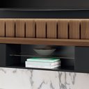 Ver imagem 7 de Painel para TV 70 pol Ripado com Bancada Suspensa Luzzi B01 Preto Castanho - Lyam Decor