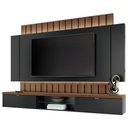 Ver imagem 2 de Painel para TV 70 pol Ripado com Bancada Suspensa Luzzi B01 Preto Castanho - Lyam Decor