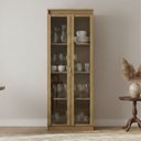 Ver imagem 2 de Cristaleira 2 Portas com Vidro Cr6004 Amendoa - Tecno Mobili