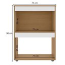 Ver imagem 3 de Balcão Cooktop Adriana 75 Cm Amêndoa com Branco - Ajl