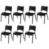 Cadeira Iso Base Preto Igreja, Escola, Escritório - Preto Kit 7 Peças - 2