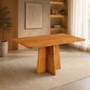 Ver imagem 1 de Mesa de Jantar 6 Lugares Retangular Aires MDF Mel
