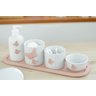 Kit Higiene Bebê Porcelana Borboleta Menina Rosê Quarto Bancada Banho Cuidados Recém Nascido K110 - 11