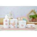 Ver imagem 3 de Kit Higiene Bebê Porcelana Borboleta Menina Rosê Quarto Bancada Banho Cuidados Recém Nascido K110