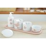 Kit Higiene Bebê Porcelana Borboleta Menina Rosê Quarto Bancada Banho Cuidados Recém Nascido K110 - 9