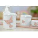 Ver imagem 6 de Kit Higiene Bebê Porcelana Borboleta Menina Rosê Quarto Bancada Banho Cuidados Recém Nascido K110