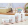 Kit Higiene Bebê Porcelana Borboleta Menina Rosê Quarto Bancada Banho Cuidados Recém Nascido K110 - 5