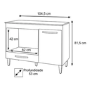 Ver imagem 3 de Balcão Armário para Forno e Cooktop Carla Preto Fosco Ajl