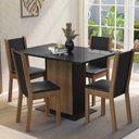 Ver imagem 6 de Conjunto Sala de Jantar Mesa Tampo de Vidro 4 Cadeiras Preto Rustic Martina Madesa