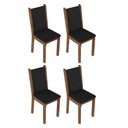 Ver imagem 3 de Conjunto Sala de Jantar Mesa Tampo de Vidro 4 Cadeiras Preto Rustic Martina Madesa