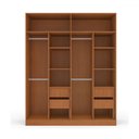 Ver imagem 3 de Guarda-roupa Casal Lisboa 4 Portas 4 Gavetas Freijó/branco - Politorno