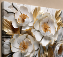 Ver imagem 3 de Quadro Decorativo Flores Dourado Elegante Sala Quarto 130x90