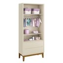 Ver imagem 4 de Jogo de Quarto Infantil Guarda Roupa 2 Portas e Cômoda 3 Gavetas Classic Areia Fosco com Pés