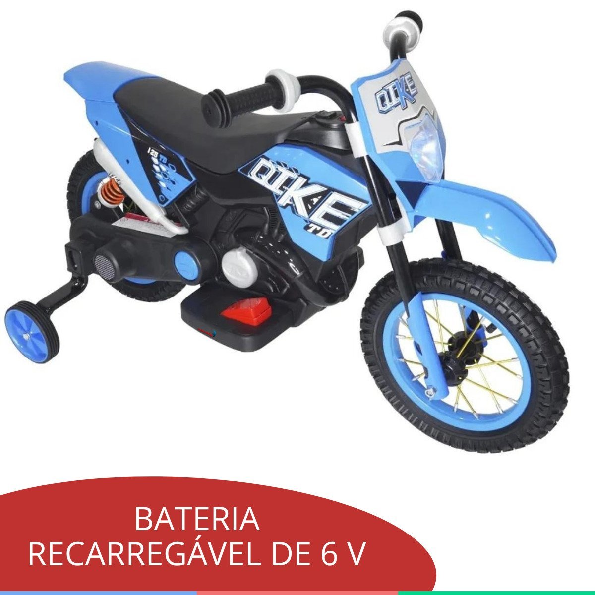 Moto Elétrica Infantil Criança +3 Anos Motocross 6V 4,5km/h Até 25kg Musica Luz e Som Menino Menina  - 3