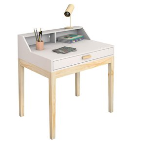 mesa de estudo branco infantil gaveta, nicho, ideal tarefas