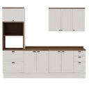 Ver imagem 2 de Cozinha Completa Modulada 4 Peças 100% MDF com Tampos Iluminata Branco/Ébano