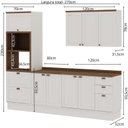 Ver imagem 3 de Cozinha Completa Modulada 4 Peças 100% MDF com Tampos Iluminata Branco/Ébano