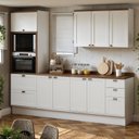 Ver imagem 1 de Cozinha Completa Modulada 4 Peças 100% MDF com Tampos Iluminata Branco/Ébano