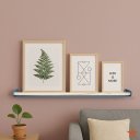 Ver imagem 1 de Prateleira para Quadros - Básica Longa em Aço e Madeira – Design Minimalista - Azul 60 Cm