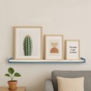 Ver imagem 2 de Prateleira para Quadros - Básica Longa em Aço e Madeira – Design Minimalista - Azul 60 Cm