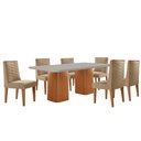 Ver imagem 2 de Mesa de Jantar Eloise 180cm Tampo Mdf Vidro com 6 Cadeiras Safira