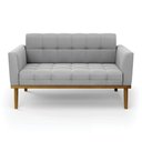 Ver imagem 3 de Sofá Namoradeira Base de Madeira Castanho Elisa Suede D03 - D’Rossi Cinza