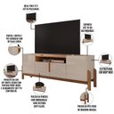 Ver imagem 3 de Rack para Sala de Estar 04 Portas 170cm Lizz C03 Pés de Madeira Maciça Off White Cedro - Lyam