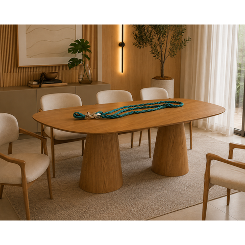 Mesa de Jantar Orgânica Essenza Duocone 244x137cm - Freijó