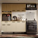 Ver imagem 5 de Armário de Cozinha Completo 10 Portas e 1 Gaveta com Vidro Dora Carvalho e Off White