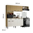Ver imagem 3 de Armário de Cozinha Completo 10 Portas e 1 Gaveta com Vidro Dora Carvalho e Off White