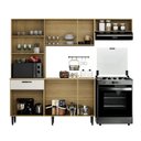 Ver imagem 4 de Armário de Cozinha Completo 10 Portas e 1 Gaveta com Vidro Dora Carvalho e Off White