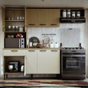 Ver imagem 7 de Armário de Cozinha Completo 10 Portas e 1 Gaveta com Vidro Dora Carvalho e Off White