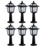 6 Balizadores de Jardim Pretos 45x18cm Luminárias de Chão Externas Ravena Dital Clássico - 1