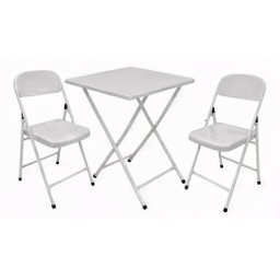 Conjunto Mesa C/ 2 Cadeiras Dobraveis Açomix Cor:branco - 1