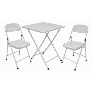 Conjunto Mesa C/ 2 Cadeiras Dobraveis Açomix Cor:branco