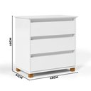 Ver imagem 4 de Mesa De Cabeceira Grande 3 Gavetas Branco E.J Móveis