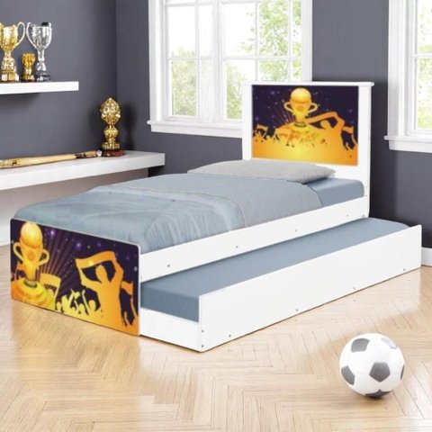 Bi Cama Juvenil Zap com Cabeceira Futebol Troféu