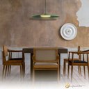 Ver imagem 3 de Lustre Pendente Dot Slim Redondo 55cm LED 3000k 19W Bivolt Verde Bio
