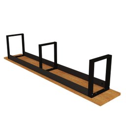 Conjunto de Banco Retangular com Estrutura de Ferro Estilo Industrial Áreas Externas e Internas:natu - 3