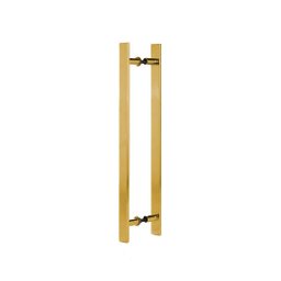 Puxador Duplo Alumínio 60cm Porta Pivotante Dourado - 2