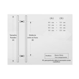 Puxador Duplo Alumínio 60cm Porta Pivotante Dourado - 3