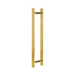 Puxador Duplo Alumínio 60cm Porta Pivotante Dourado - 1
