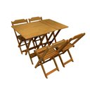 Ver imagem 1 de Jogo de Mesa 70x70 com 4 Cadeiras e Mesa Aparador para Area Gourmet - Mel