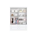 Ver imagem 2 de Guarda Roupa Solteiro 4 Portas e 4 Gavetas Americano Branco - Henn