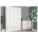 Ver imagem 6 de Guarda Roupa Solteiro 4 Portas e 4 Gavetas Americano Branco - Henn