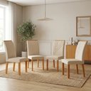 Ver imagem 5 de Conjunto Sala de Jantar 4 Lugares Retangular Tampo Vidro Genova Miami Palha Yescasa
