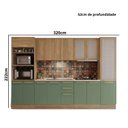 Ver imagem 2 de Armário de Cozinha Modulada Completa 07 Peças 3,20m Botanic Kappesberg